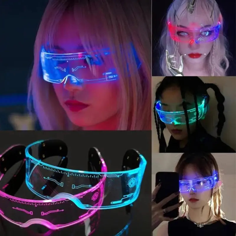 LED Light Up Sunglasses – Luminous Punk Goggles for Parties, Festivals & Christmas