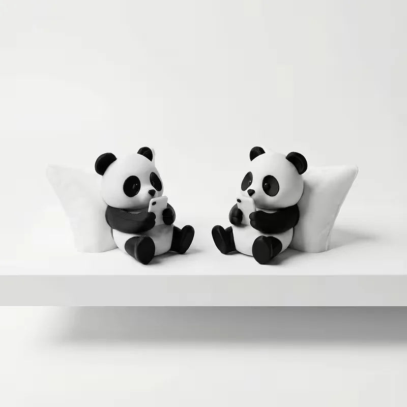 Cute Panda Sculpture Ornament – Creative Animal Figurine for Desk, Office & Car Decor