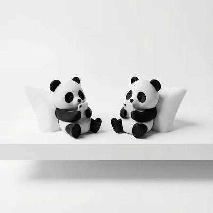 Cute Panda Sculpture Ornament – Creative Animal Figurine for Desk, Office & Car Decor