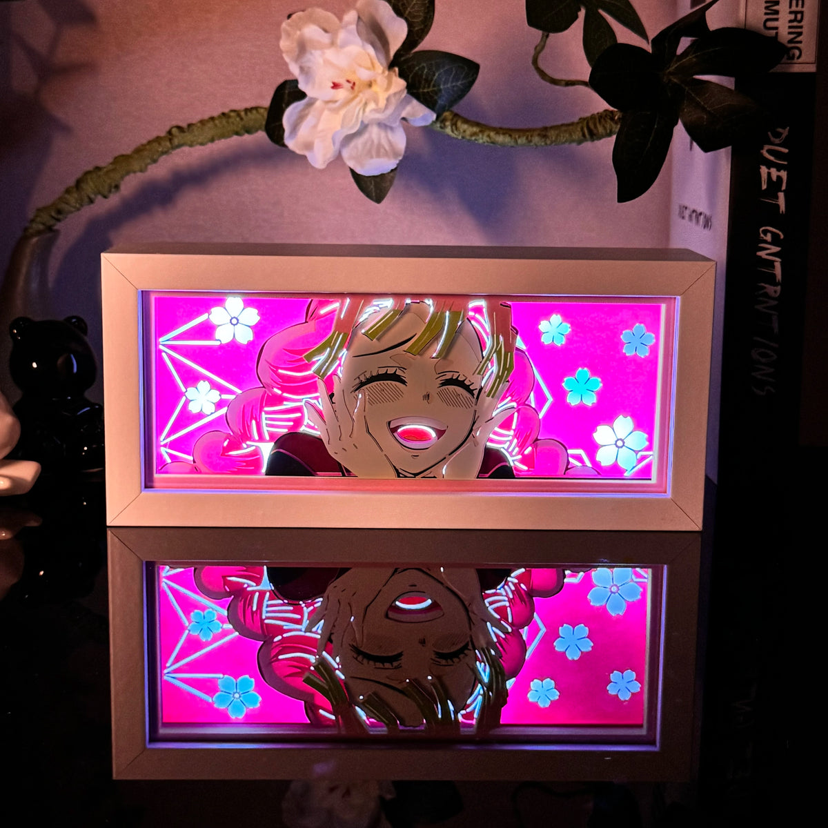 Anime Character 3D Paper Carved Light Box Lamp - LED Night Light Desk Decor