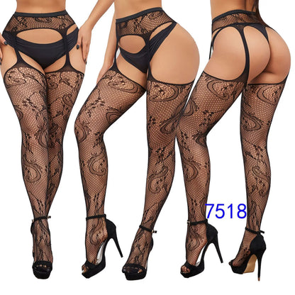 Gothic Sexy Fishnet Stockings Women Harajuku Emo Mesh Thigh High Garter Tights
