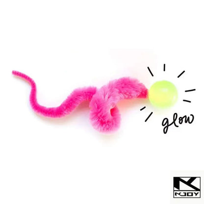 Caterpillar Bouncing Ball Cat Toy, Rainbow Plush Interactive Kitten Chase Toys