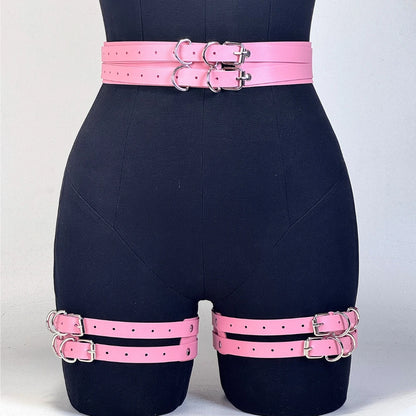 Women's PU Leather Harness Belt - Gothic Punk Adjustable Decorative Leg Belt