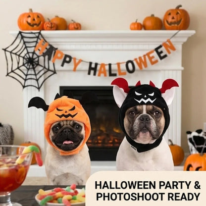 Halloween Pet Devil Pumpkin Headset - Funny Dog Cat Costume Hat Headgear