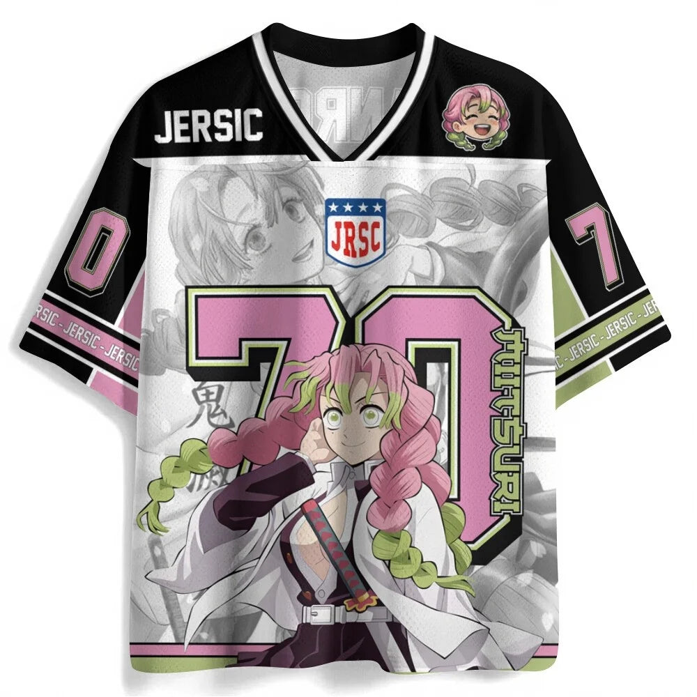 Demon Slayer Anime Number Jersey Oversized Unisex Retro Baseball Tee