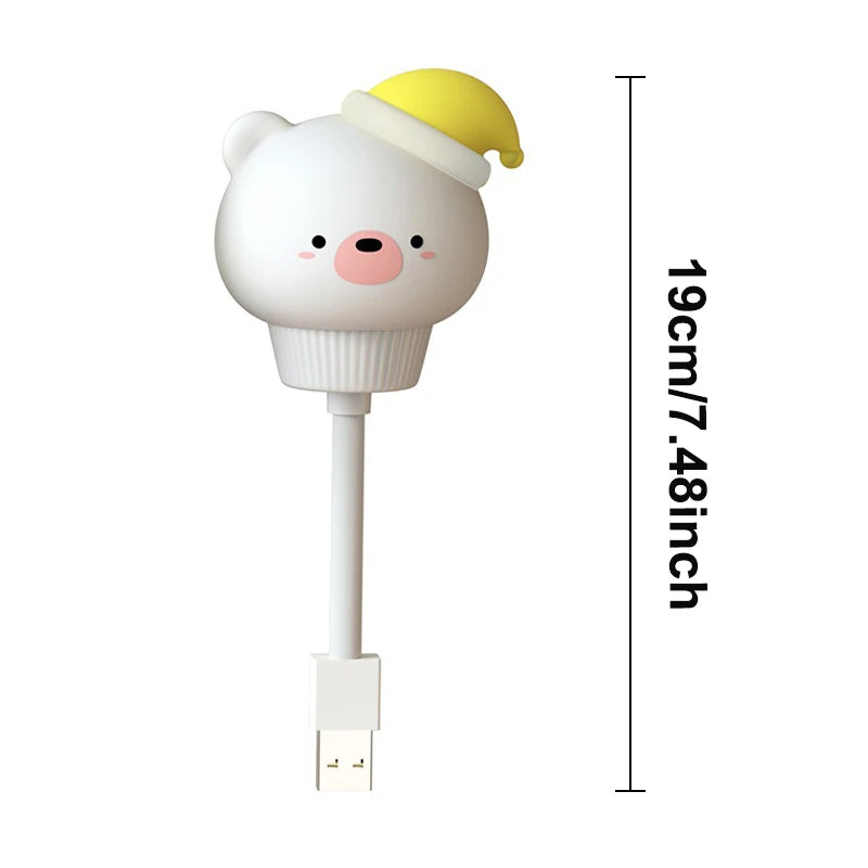 Cute Cartoon LED Night Light – USB Remote Control Bear, Chick & Kitten Bedside Lamp for Kids