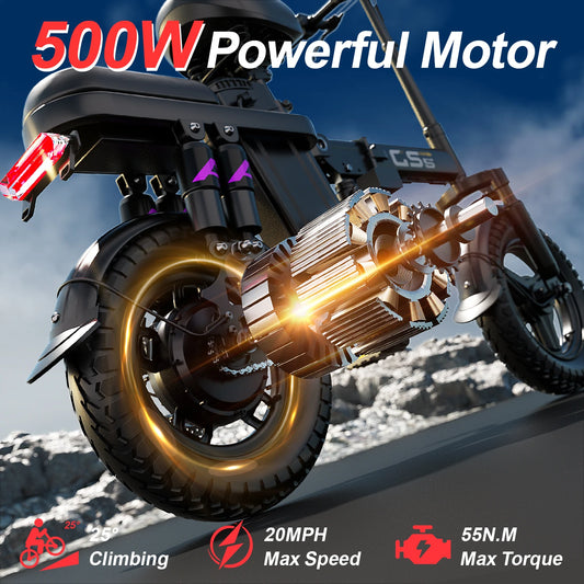 500W Peak Motor Electric Bike 48V15AH Removable Battery Electric Bicycle 14Inch Folding Multiple Shock Absorbers E-Bike