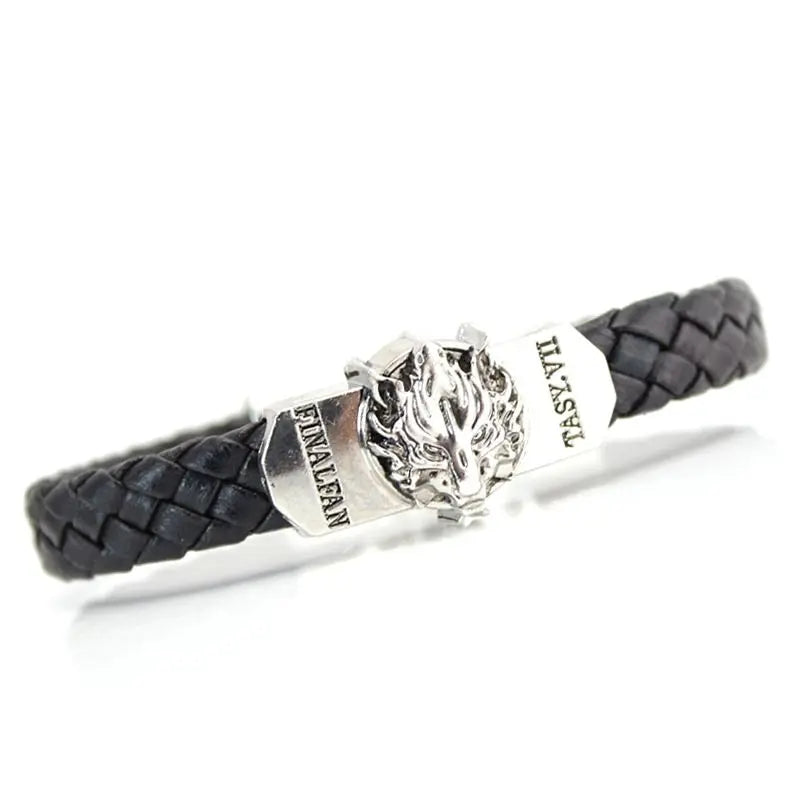 One Piece Luffy Straw Hat Skull Bracelet - Woven Leather Cord Anime Wristband for Fans