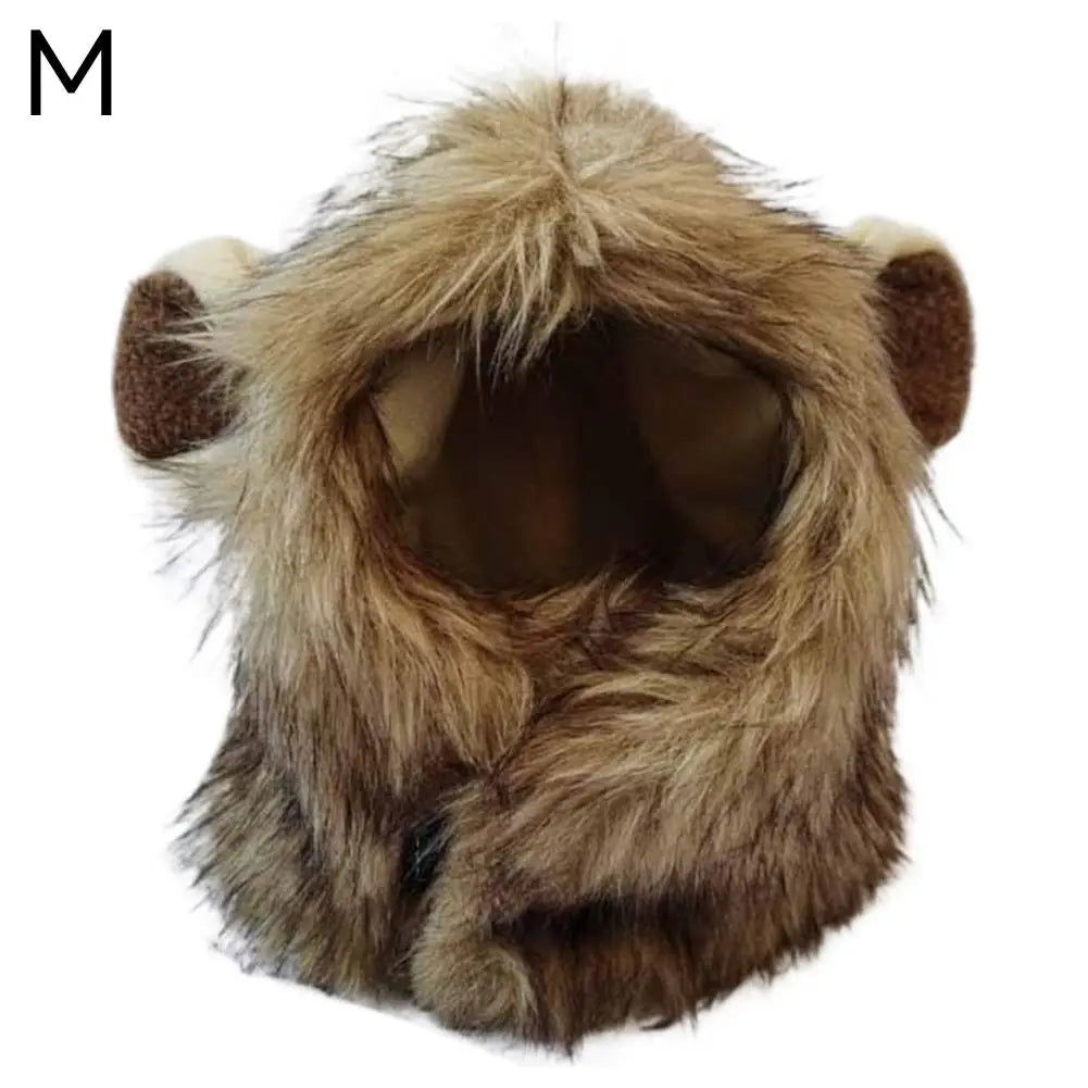 Elastic Lion Mane Headgear Cat Hat – Soft Pet Costume for Party Photos