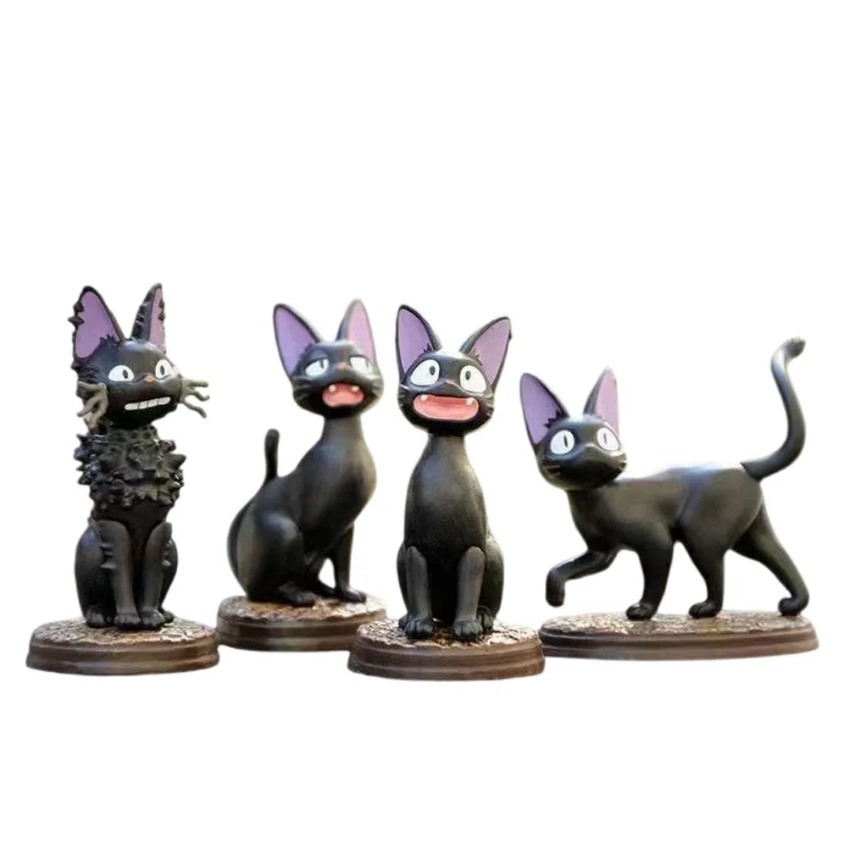 Studio Ghibli Kiki's Delivery Service Jiji Black Cat Figure Set - 6pcs PVC Mini Collectible Cats
