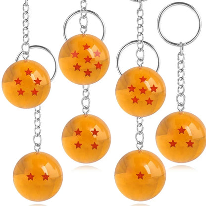 Dragon Ball Z Dragon Balls Keychain Charms – 1-7 Star Crystal Orb Pendants for Anime Fans