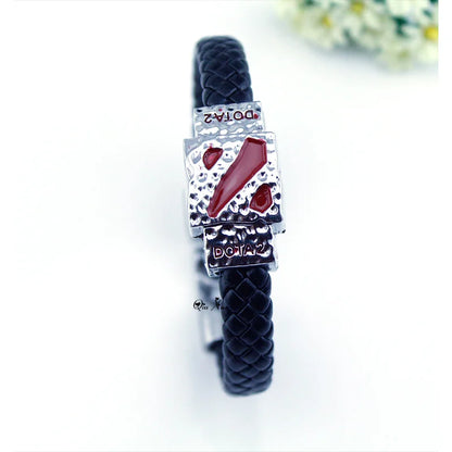 One Piece Luffy Straw Hat Skull Bracelet - Woven Leather Cord Anime Wristband for Fans