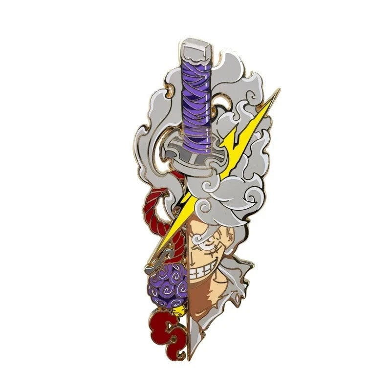 One Piece Gear 5 Luffy Enamel Pin - Anime Lapel Badge Brooch