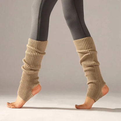 Y2K Knitted Wool Leg Warmers – Slouchy Winter Boot Socks for Women