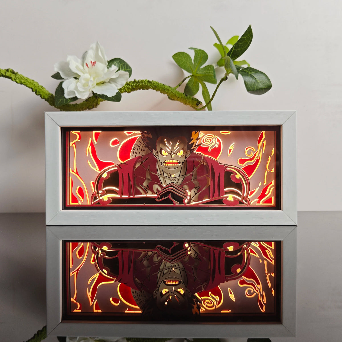 Anime Character 3D Paper Carved Light Box Lamp - LED Night Light Desk Decor