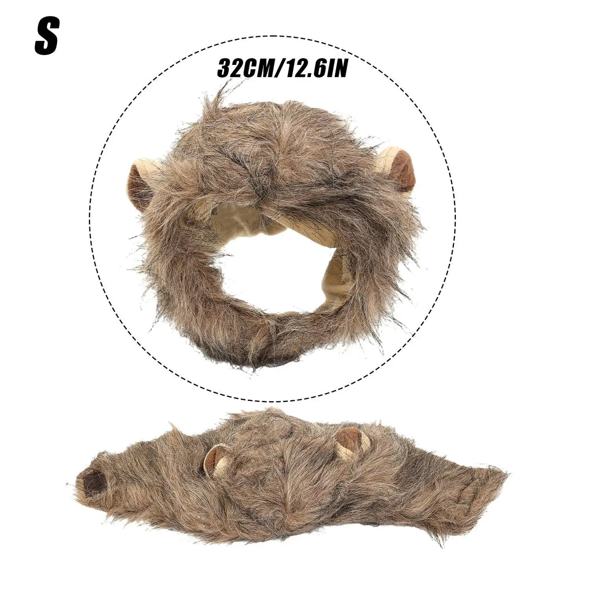 Fluffy Lion Mane Cat Dog Wig – Halloween Party Pet Costume Headwear Hat