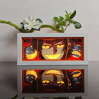 Anime Character 3D Paper Carved Light Box Lamp - LED Night Light Desk Decor