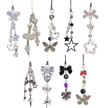 Y2K Butterfly Phone Charm Strap - Cute Phone Lanyard & Bag Pendant
