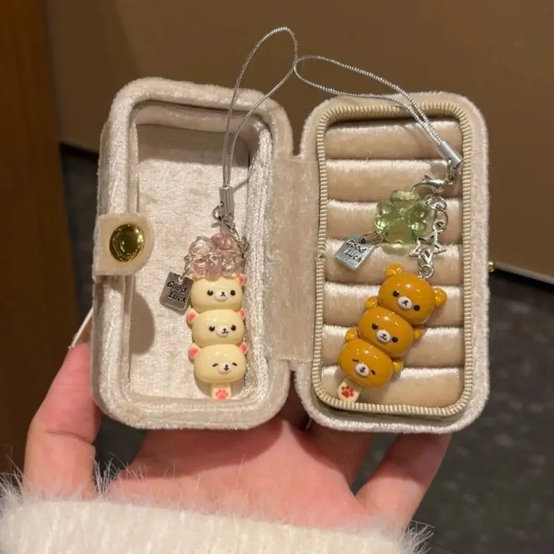 Kawaii Rilakkuma-Inspired Stacked Bear Resin Keychain & Bag Charm