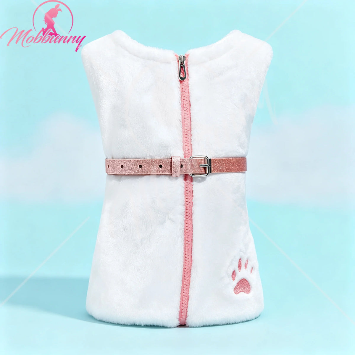 Kawaii Fluffy Hooded Bodysuit Romper – Deep V Bunny Cosplay Costume with Choker & Socks