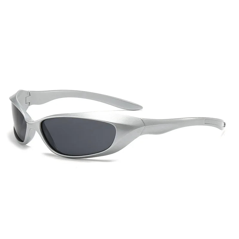 Y2K Punk Oval Sunglasses Colorful Mirror Shades Men Women