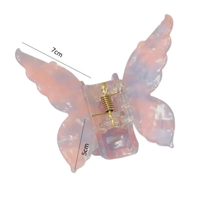 French Retro Butterfly Hair Claw Clips – Acetate Back-of-Head Updo Hair Grabbers for Women