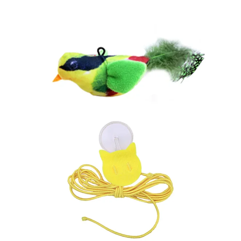 Pet Cat Toys for Indoor Cats Interactive Kitten Plush Toy with Bird Sound & Catnip