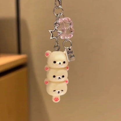 Kawaii Rilakkuma-Inspired Stacked Bear Resin Keychain & Bag Charm