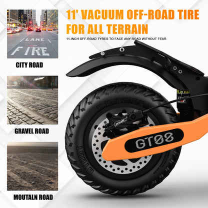 Arwibon 5600W Adult Electric Scooter Dual Motor Top Speed 46MPH,60V27AH, 11-inch Off-Road Tires Sport Folding eScooter