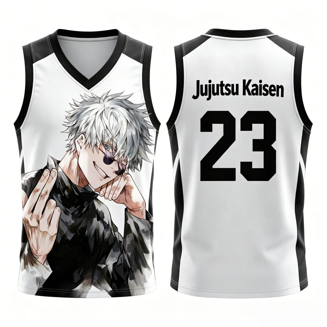 Jujutsu Kaisen Gojo Satoru Basketball Jersey - Sleeveless Gradient Number Anime Sport Tank Top