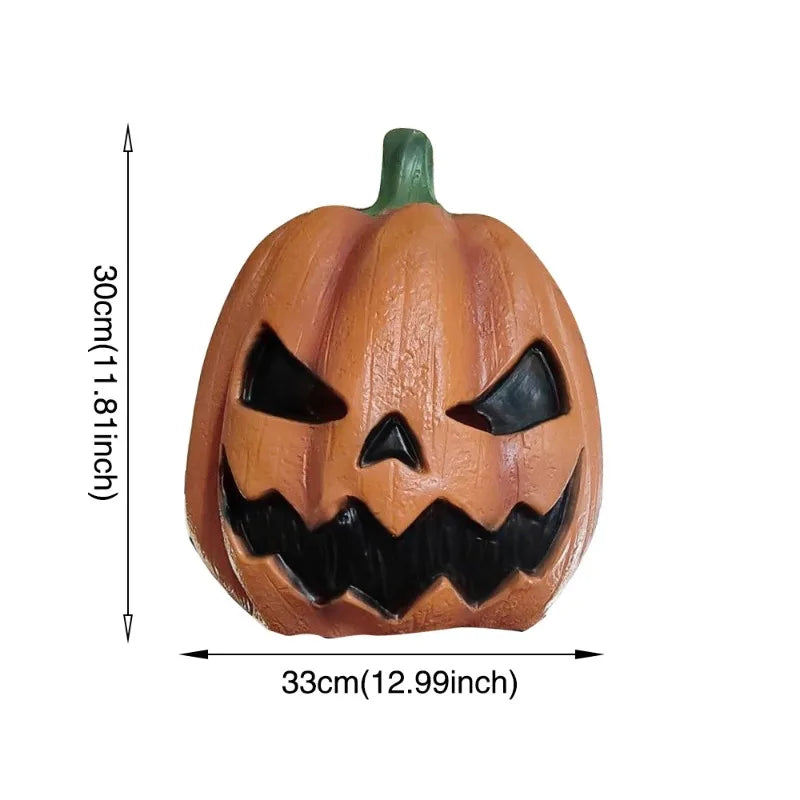 Halloween Devil Pumpkin Mask – Full Face Latex Costume Headwear