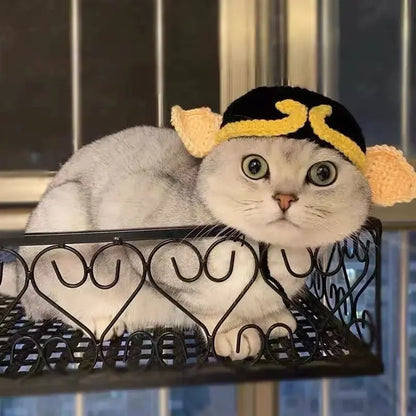 Knitted Cat Hat for Pets – Cute Cosplay Party Headwear