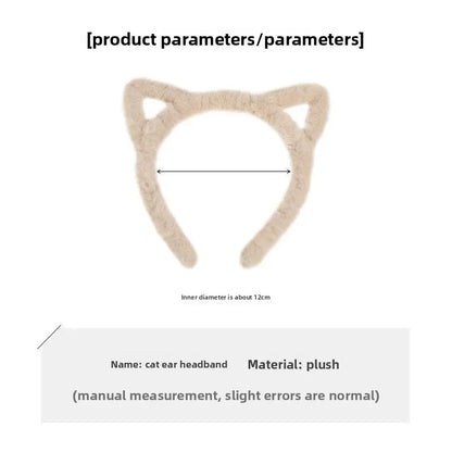 Plush Cat Ear Headband for Women & Girls – Kawaii Soft Cat Ears Hair Band, Cute Cosplay Hair Accessory