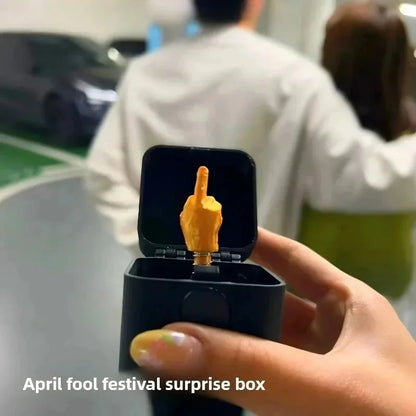 Funny Middle Finger in Box Desk Decor Gag Gift for Office, Birthday & Christmas Fun