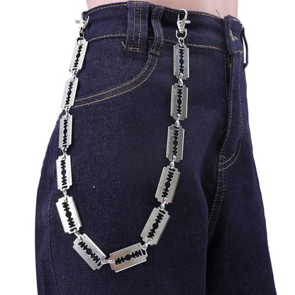 Punk Metal Blade Pant Chain – Unisex Street Style Waist Chain for Men & Women