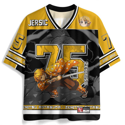 Demon Slayer Anime Number Jersey Oversized Unisex Retro Baseball Tee