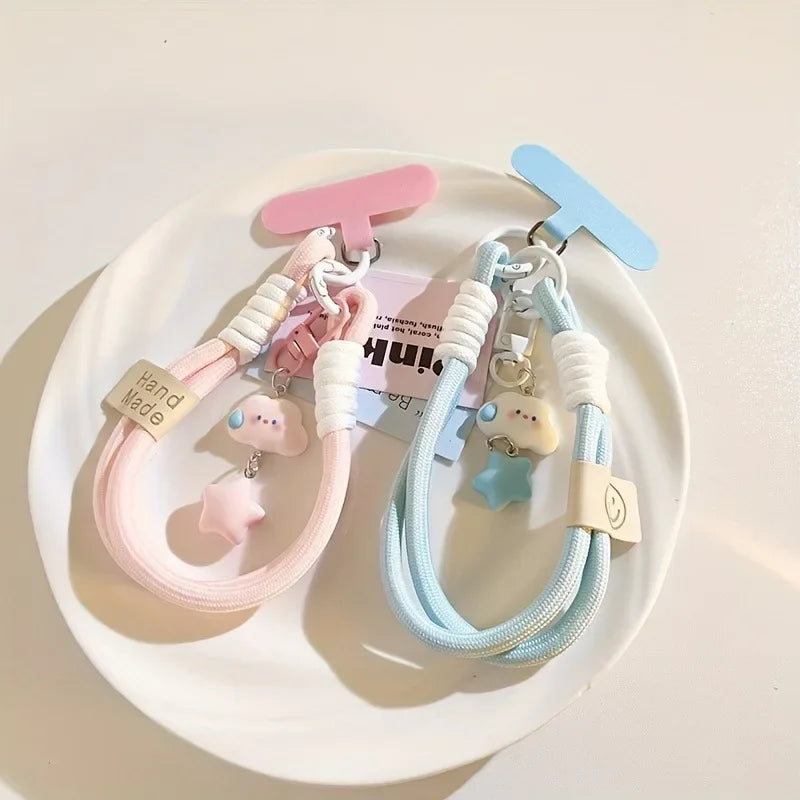 Phone Charm Strap Wrist Lanyard - Cloud Star Keychain Universal Phone Case Strap