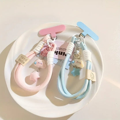 Phone Charm Strap Wrist Lanyard - Cloud Star Keychain Universal Phone Case Strap