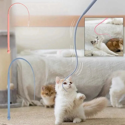 Interactive Cat Teaser Wand – Retractable Feather Toy for Indoor Cats & Kittens