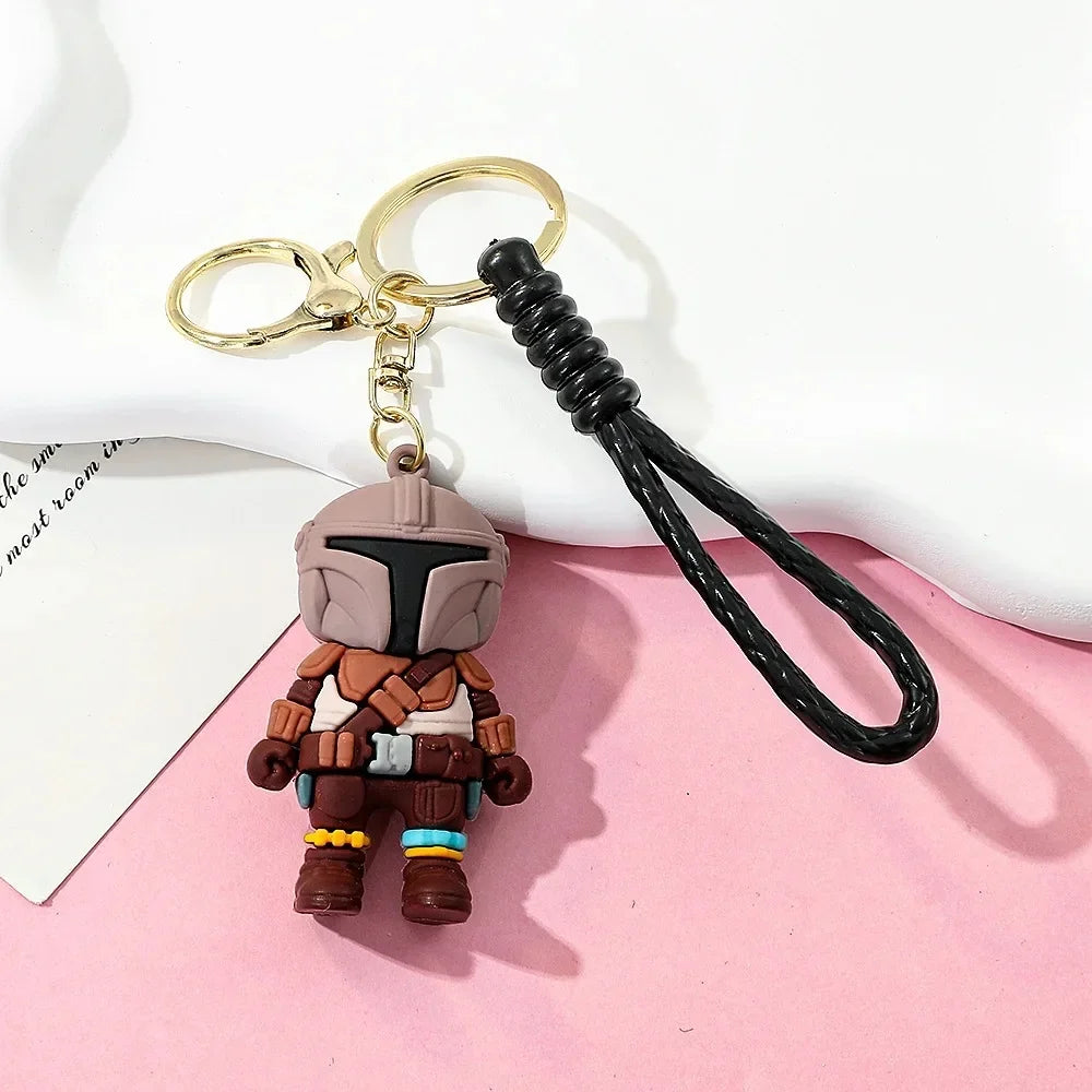 Anime Style Silicone Figure Keychain - Soft Rubber Cartoon Key Ring Charm