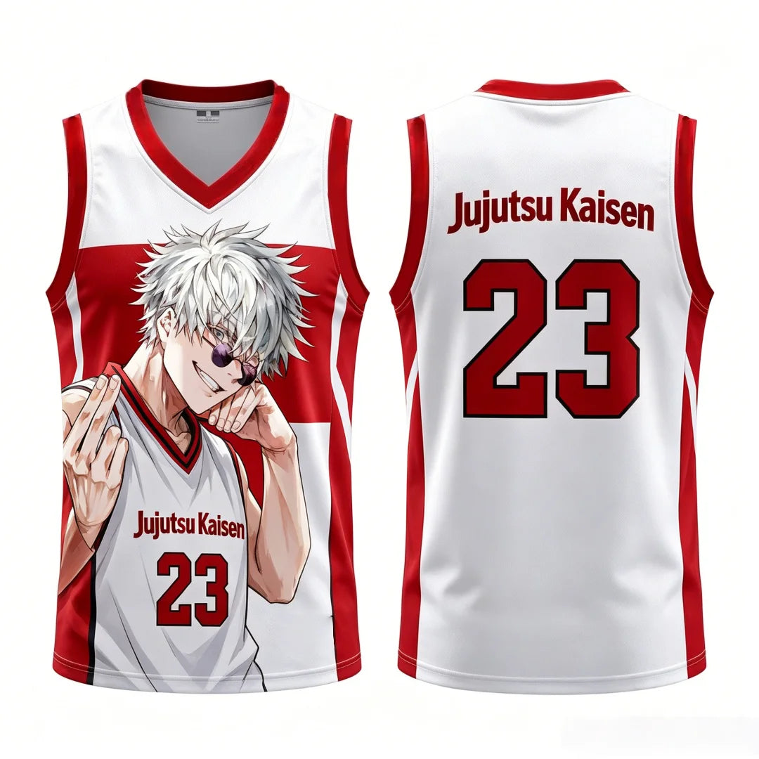 Jujutsu Kaisen Gojo Satoru Basketball Jersey - Sleeveless Gradient Number Anime Sport Tank Top
