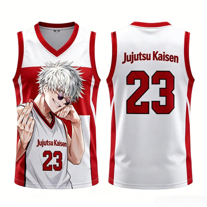 Jujutsu Kaisen Gojo Satoru Basketball Jersey - Sleeveless Gradient Number Anime Sport Tank Top