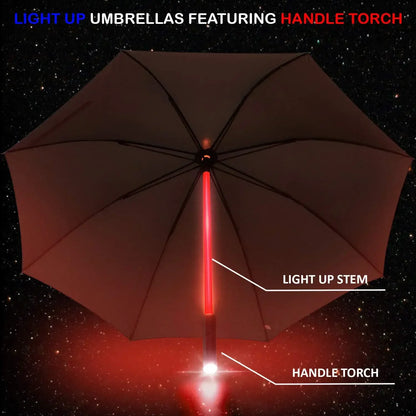 Lightsaber Umbrella LED Light up Rain ProofGolf Umbrellas for Rain Sun, Creative Glowing Umbrella Gifts for Men/Women/Kids