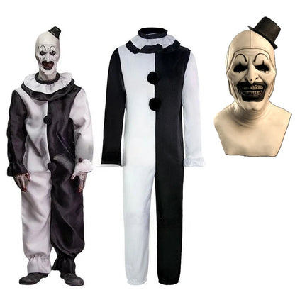Art the Clown Terrifier 2 Cosplay Costume – Jumpsuit & Mask Set for Halloween