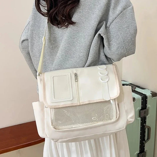 Y2K Transparent School Itabag – Japanese Harajuku Crossbody Shoulder Bag for Girls