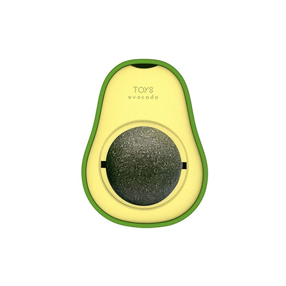Avocado Catnip Ball Rotatable Cat Toy - Wall Stickup Mint Ball for Kittens