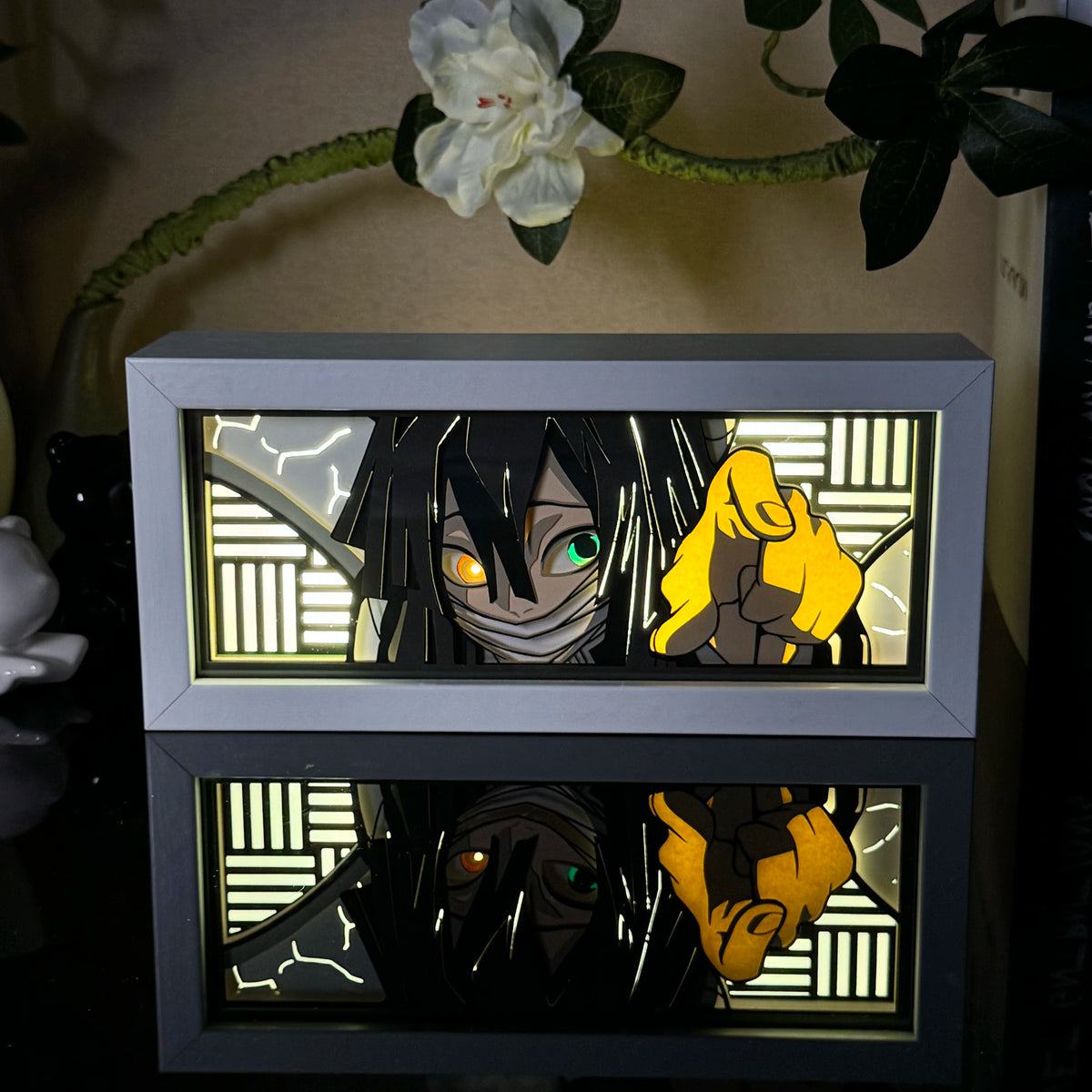 Anime Character 3D Paper Carved Light Box Lamp - LED Night Light Desk Decor