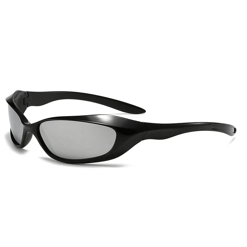 Y2K Punk Oval Sunglasses Colorful Mirror Shades Men Women