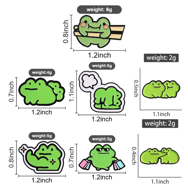 Funny Frog Meme Enamel Pin – Cute Cartoon Muscle Frog Brooch for Backpacks, Jackets & Lapels