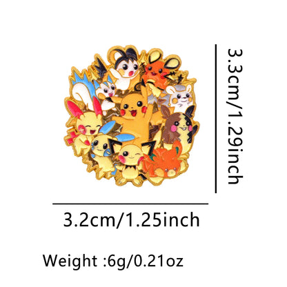 Cute Eevee Evolution Enamel Pins – Kawaii Cartoon Character Brooch Set for Backpacks, Jackets & Lapels